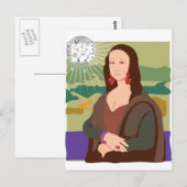 Carte Postale Mona Lisa Disco Lady (Devant / Derrière)