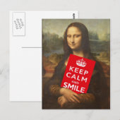 Carte Postale Mona Lisa Dit Garder Calme Et Sourire (Devant / Derrière)