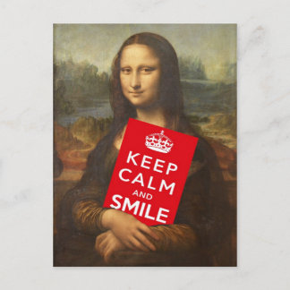 Carte Postale Mona Lisa Dit Garder Calme Et Sourire