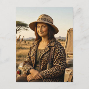 Carte Postale Mona Lisa en safari faunique