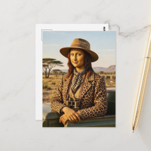 Carte Postale Mona Lisa en safari faunique africain