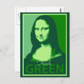 Carte Postale Mona Lisa est verte (Devant / Derrière)