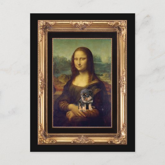 Carte Postale Mona Lisa et Her Rottweiler (Devant)