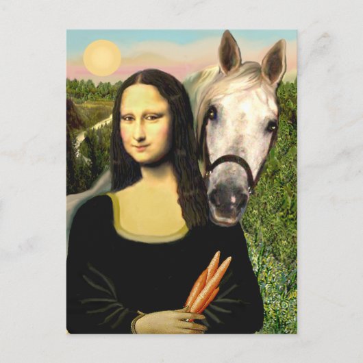 Carte Postale Mona Lisa et son cheval arabe (Devant)