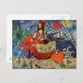 Carte Postale Mona Lisa Fun Zodiac Whimsical (Devant / Derrière)