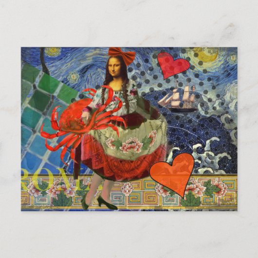 Carte Postale Mona Lisa Fun Zodiac Whimsical (Devant)
