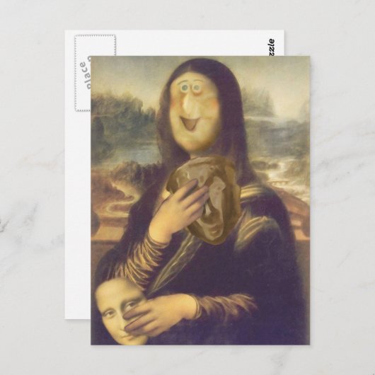 Carte Postale Mona Lisa indécise (Devant / Derrière)