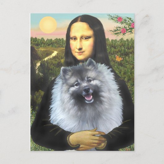 Carte Postale Mona Lisa - Keeshond (F) (Devant)