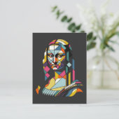 Carte Postale Mona Lisa Moderne de Style Vitrail (Debout devant)