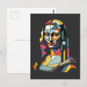 Carte Postale Mona Lisa Moderne de Style Vitrail (Devant / Derrière)