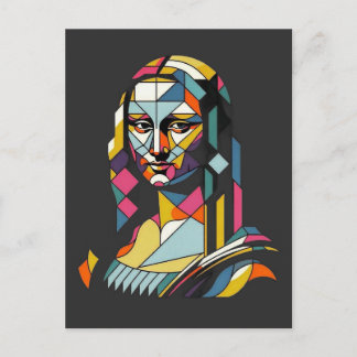 Carte Postale Mona Lisa Moderne de Style Vitrail