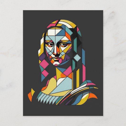 Carte Postale Mona Lisa Moderne de Style Vitrail (Devant)