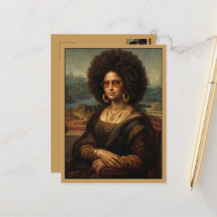 Carte Postale Mona Lisa noire cool