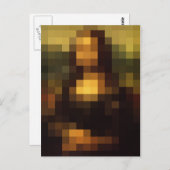 Carte Postale Mona Lisa numérique pixelisée Art numérique (Devant / Derrière)