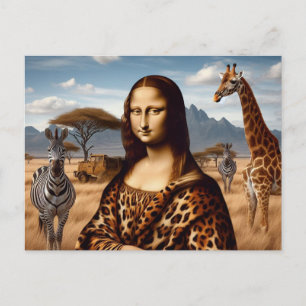 Carte Postale Mona Lisa part en safari