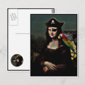 Carte Postale Mona Lisa pirate avec cache-œil (Devant / Derrière)
