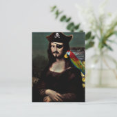 Carte Postale Mona Lisa pirate avec cache-œil (Debout devant)