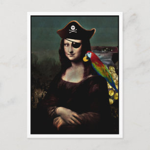 Carte Postale Mona Lisa pirate avec cache-œil