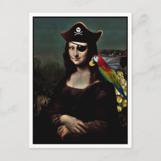 Carte Postale Mona Lisa pirate avec cache-œil