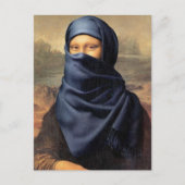 Carte Postale Mona Lisa portant un foulard Leonardo da Vinci (Devant)