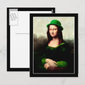 Carte Postale Mona Lisa Saint-Patrick Clover (Devant / Derrière)