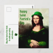 Carte Postale Mona Lisa Saint-Patrick Clover (Devant / Derrière)