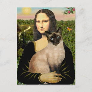 Carte Postale Mona Lisa - Seal Point Chat siamois