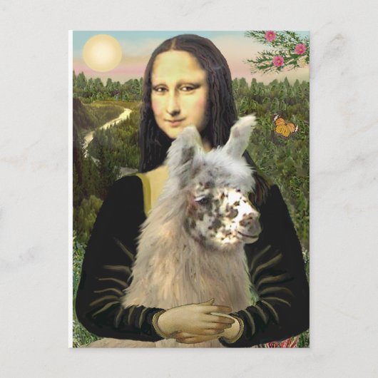 Carte Postale Mona Lisa & Son Lama (Devant)