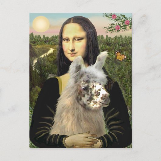 Carte Postale Mona Lisa & Son Lama (Devant)