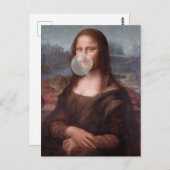 Carte Postale Mona Lisa souffle de bulle grise gomme (Devant / Derrière)