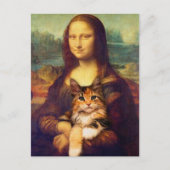 Carte Postale Mona Lisa tenant son animal de compagnie Léonard d (Devant)