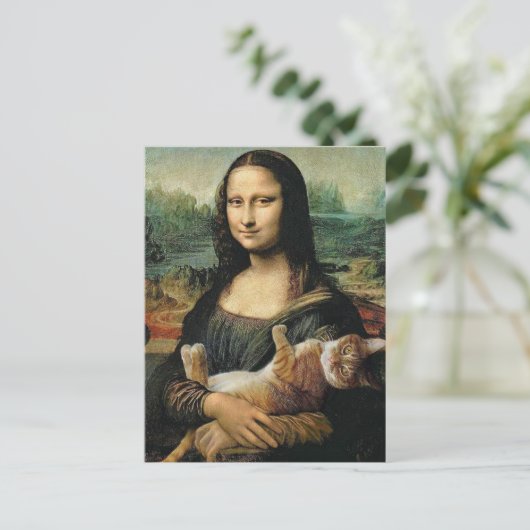 Carte Postale Mona Lisa tenant son chat Leonardo da Vinci (Debout devant)