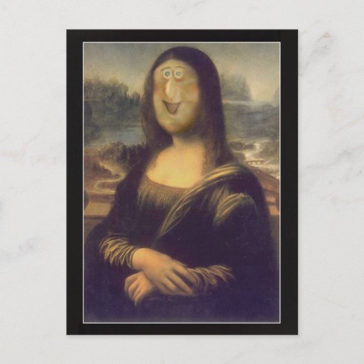 Carte Postale Mona Lisa Visage drôle (Devant)
