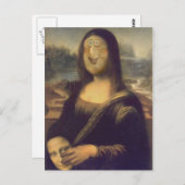 Carte Postale Mona Lisa Visage drôle (Devant / Derrière)