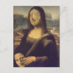 Carte Postale Mona Lisa Visage drôle