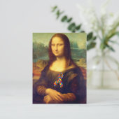 Carte Postale Mona Lisa With Puzzle (Debout devant)