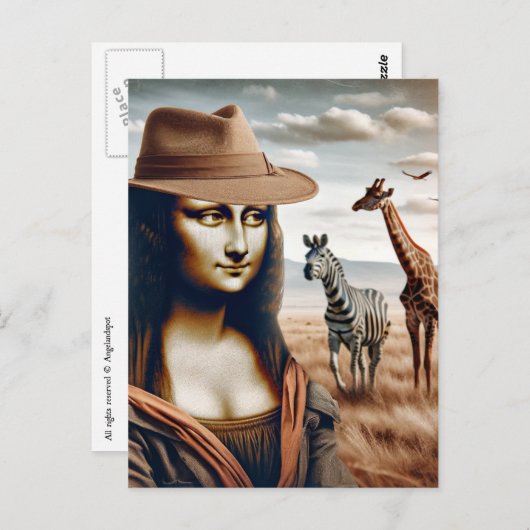 Carte Postale Mona part en safari (Devant / Derrière)