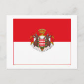 Carte Postale Monaco Drapeau avec certificat d'authenticité (feu (Devant)