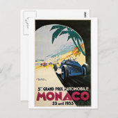 Carte Postale Monaco Racing Vintage (Devant / Derrière)