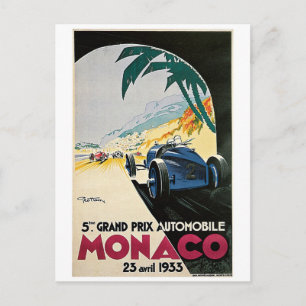 Carte Postale Monaco Racing Vintage