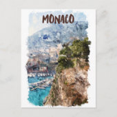 Carte Postale Monaco Retro Travel Port View (Devant)