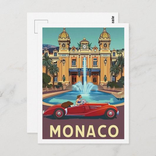 Carte Postale Monaco Vintage Lieu de voyage célèbre (Devant / Derrière)