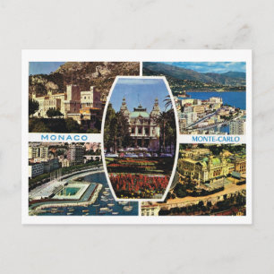 Carte Postale Monaco vintage, Montecarlo Multivue