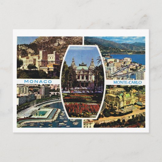 Carte Postale Monaco vintage, Montecarlo Multivue (Devant)