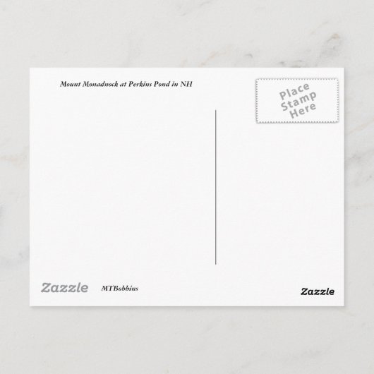 Carte Postale Monadnock (Dos)