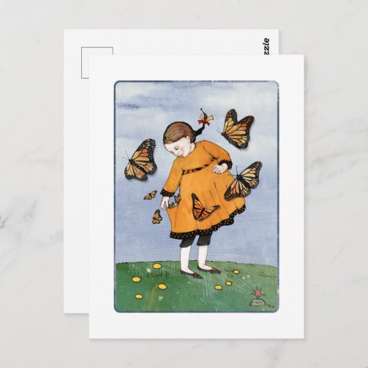 Carte postale Monarch Butterfly Girl (Devant / Derrière)