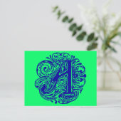 Carte Postale Monarchia bleu "A" (Debout devant)