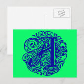 Carte Postale Monarchia bleu "A" (Devant / Derrière)