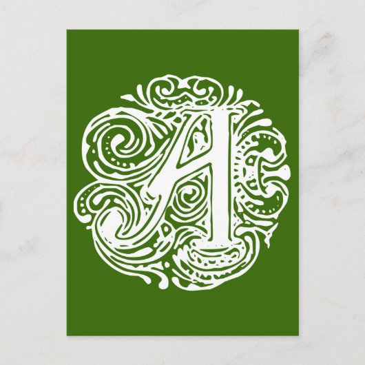 Carte Postale Monarchia White Letter "A" (Devant)