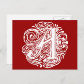 Carte Postale Monarchia White Letter "A" (Devant / Derrière)